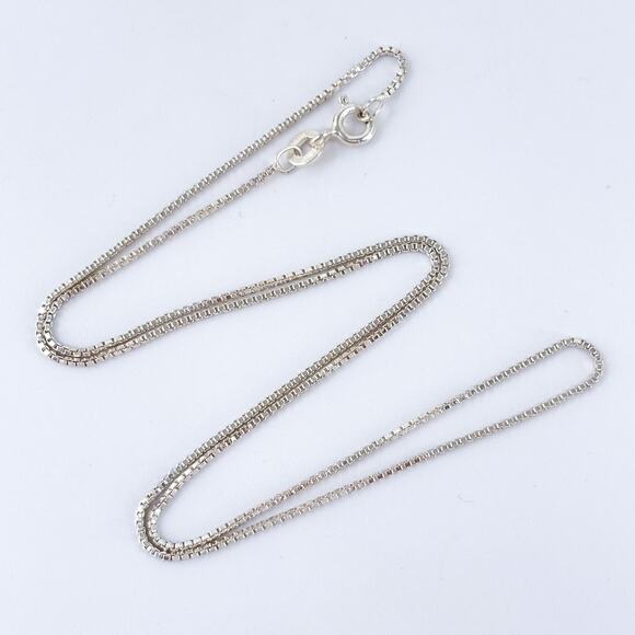 Vintage Sterling Silver 925 India Box Chain Necklace 16” - Picture 1 of 3